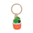 Logo customized wholesale customplants enamel metal keyring