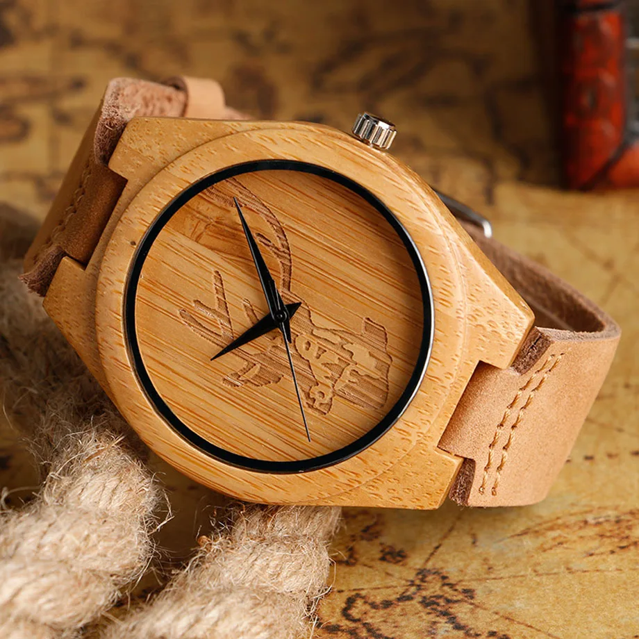 High Fashion Bamboo Natural Wood Watches Deer Moose Head Brown Standard Men Dress Watch Analog Round Clock Gift 2017 (21)