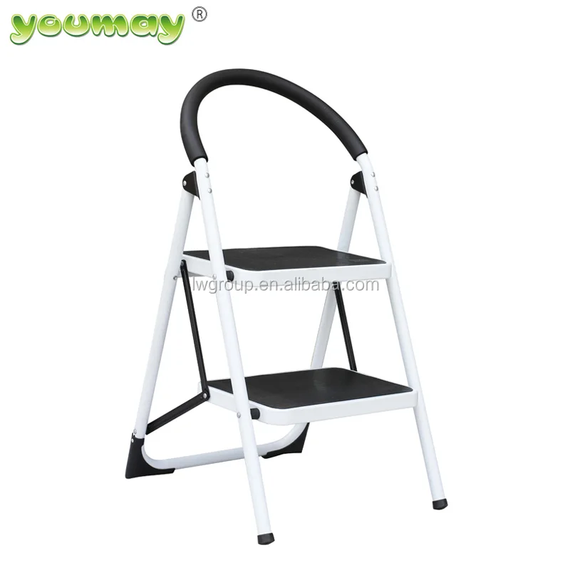 Lightweight 2 Step Ladder Steel Folding Anti-Slip Pedal 330lbs Capacity Ladder for Kitchen sunho