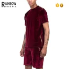 Custom Men Summer Velvet Short Tracksuit Set
