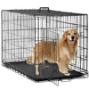 42inches Pet Kennel Cat Folding Crate Wire Metal Dog Cage with Divider