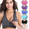 Women Zipper Push Up Padded Wirefree Shockproof Gym Fitness Athletic Running Sexy Sports Bra
