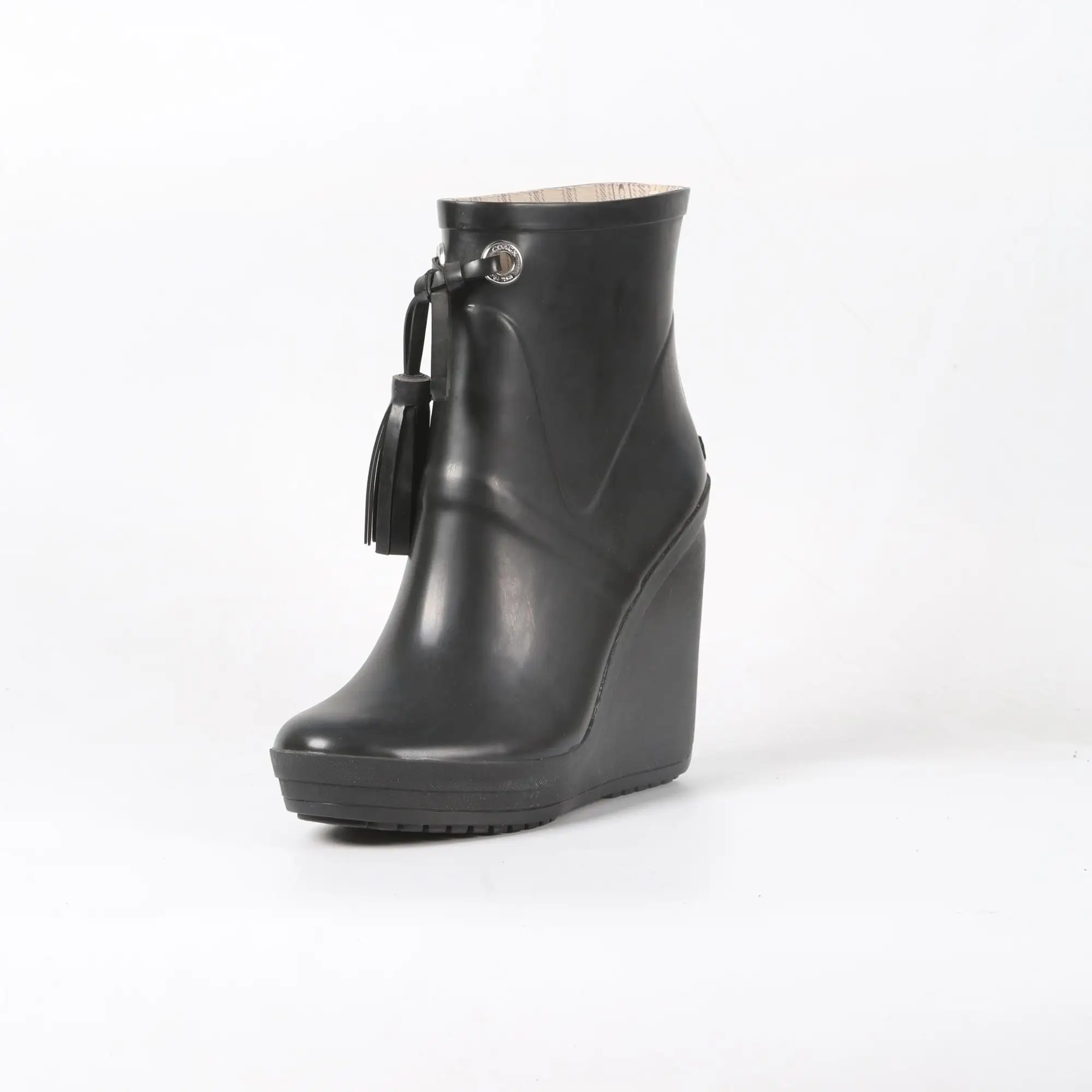 high heel rubber rain boots