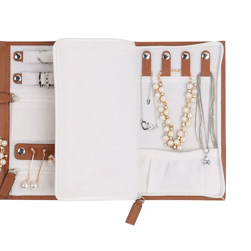 Three-layer Folding Leather Travel Jewelry Case Roll Bag Wholesale for Lady Travel Essentials, Accept customized
Three-layer Folding Leather Travel Jewelry Case Roll Bag Wholesale for Lady Travel Essentials, Accept customized