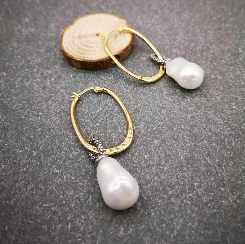 pearl earrings woman love boho baroque pearl earring 18k gold plated white freshwater pearl teardrop hoop earrings, Natural white
pearl earrings woman love boho baroque pearl earring 18k gold plated white freshwater pearl teardrop hoop earrings, Natural white