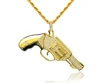 hot sale fashion hip hop jewelry gun shape designs mens pendant yellow gold