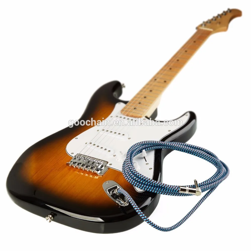6.35mm Colorful Nylon Braided Guitar Cable Musical Instrument Audio Cable - ANKUX.COM