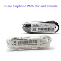 

20pcs/lot 3.5mm J5 Handsfree 1.2m In-ear Headphones Earbuds Earpieces Earphone With Mic Microphone For Samsung