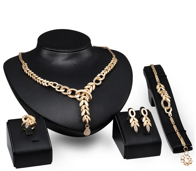 Women Ear Of Rice With Circle Cross Style Gold Plated African Wedding Necklace Ring Earring Bracelets Jewelry Sets 4Pcs
Women Ear Of Rice With Circle Cross Style Gold Plated African Wedding Necklace Ring Earring Bracelets Jewelry Sets 4Pcs