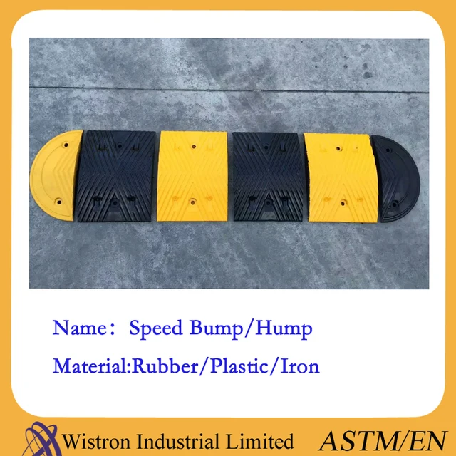 rubber road speed bump/hump with reflective beads