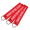 Fashion Custom Commemorate Red Blue Yellow Woven Key Ring Aviation Gifts Luggage Tag Zipper Keychain Embroidery