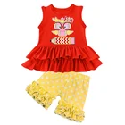 2019 Custom Boutique Girl Clothes Kids Wholesale Children's Clothing Cute Applique Back To School Outfit