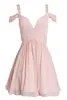 Pink A-Line Homecoming Dress Straps Cute Evening Dress Short Dress