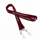 Two Color Custom design woven Nylon Round Lanyard