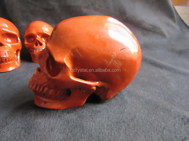 mysterious engraving red jasper crystal skulls,gift skulls