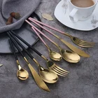 Gold Flatware Stainless Steel Modern Stylish Fork Spoon Knife Custom Cutlery Set
