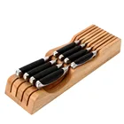 bamboo magnetic knife holder, wood knife block