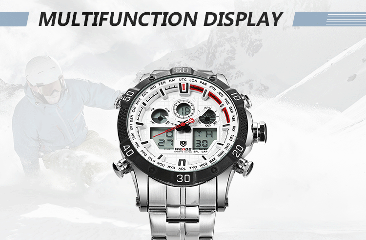 lcd display side covered stainless steel wholesale oem watch