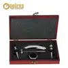 Stainless steel wine accessory gift set pu leather wine set case