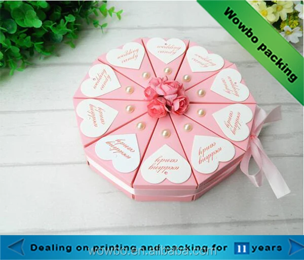creative paper wedding gift packaging box for cake dividing into