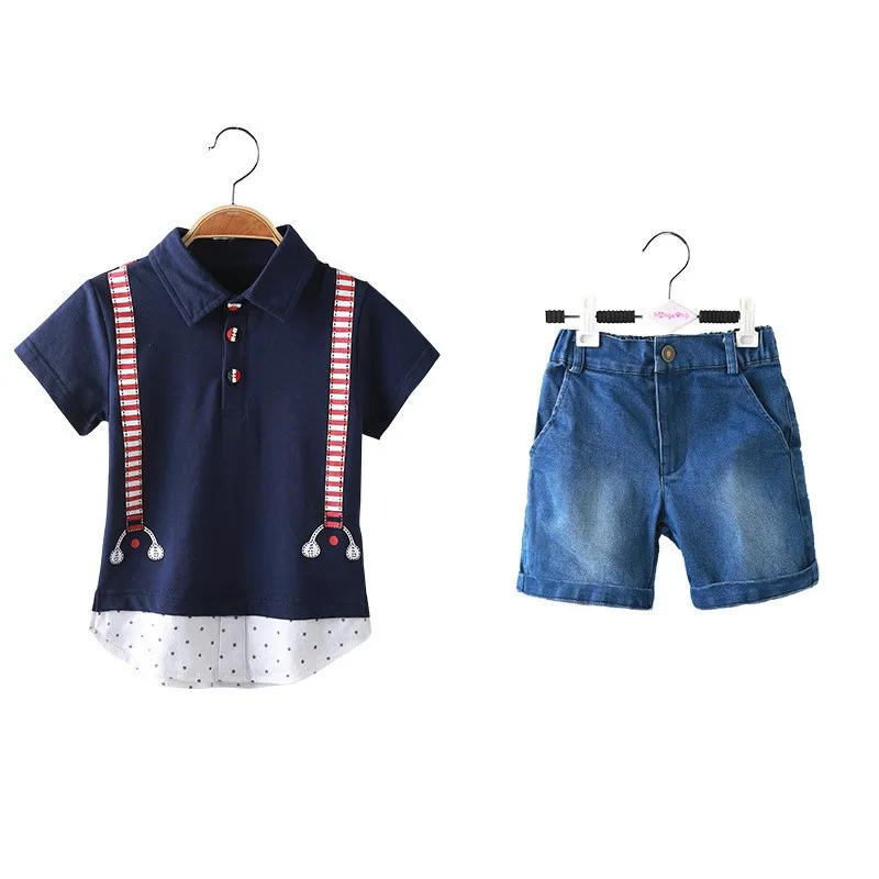 2016メーカーブティック赤ちゃん男の子服用2ピース夏子供服セットの卸売子供服(040)仕入れ・メーカー・工場