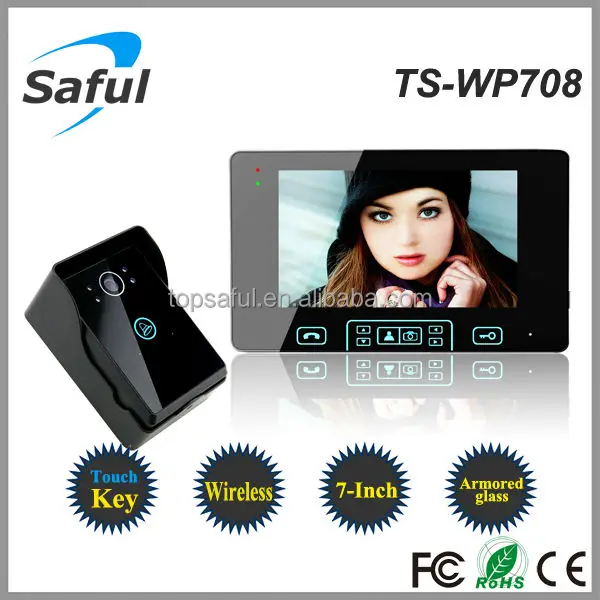 wireless intercom with door release Saful TS-WP708 300m wireless video door phone