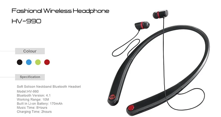 Sport Neckband bluetooth headset stereo for iphone 7 HV-990 Smart Link - ANKUX.COM