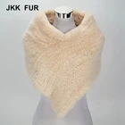 2019 Thick Knitted Real Rex Rabbit Fur Poncho Women Winter Fur Shawl Lady Wholesale / Retail