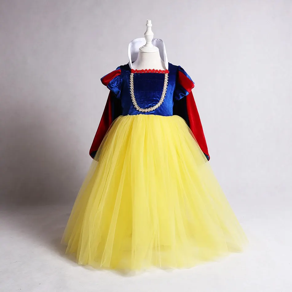 Girls Snow White Princess Dress Puff Sleeve Halloween Party Dress Children Cartoon Cosplay Costume for Kids, As picture
Girls Snow White Princess Dress Puff Sleeve Halloween Party Dress Children Cartoon Cosplay Costume for Kids, As picture
