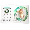 12 Months Luxury Muslin Baby Monthly Milestone Blanket For Photo Prop Cute Newborn Infant Super Soft Baby Blanket Organic Cotton
