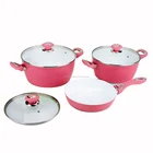 6pcs ceramic coating aluminum forged cookware set in kitchen