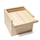 Unfinished Pine Wood Box with Sliding Lid for Storage of Jewelry and Other Personal Items