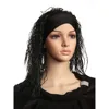 Good Quality Synthetic Black Yaki Curly Wig With Black Head Bang True Glory Hair Full Lace Wig