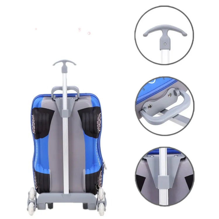 Lovely 3d cartoon printed car shaped children school bag wholesale