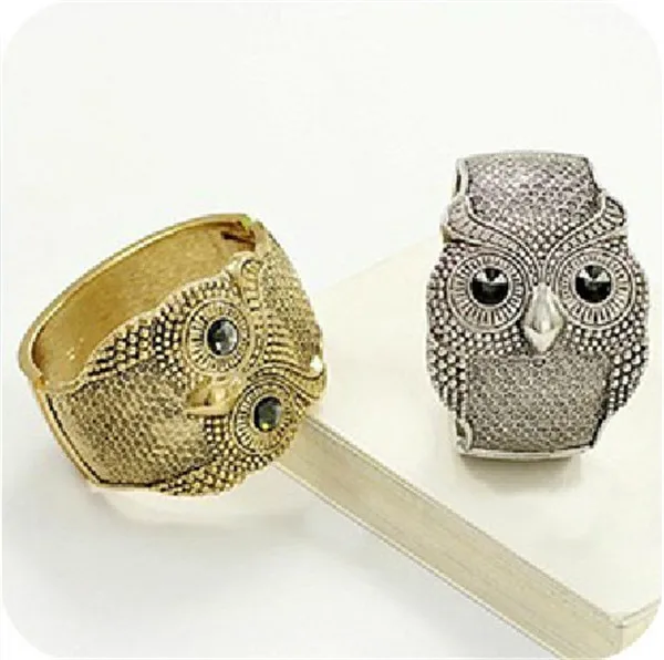 Antique Bronze Silver Plated Bracelets For Women Pulseira Bijoux Owl Vintage Pulseras Mujer Fine Jewelry Wholesale CEV