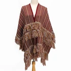 Multilayer tassels knitted wholesale cotton shawl