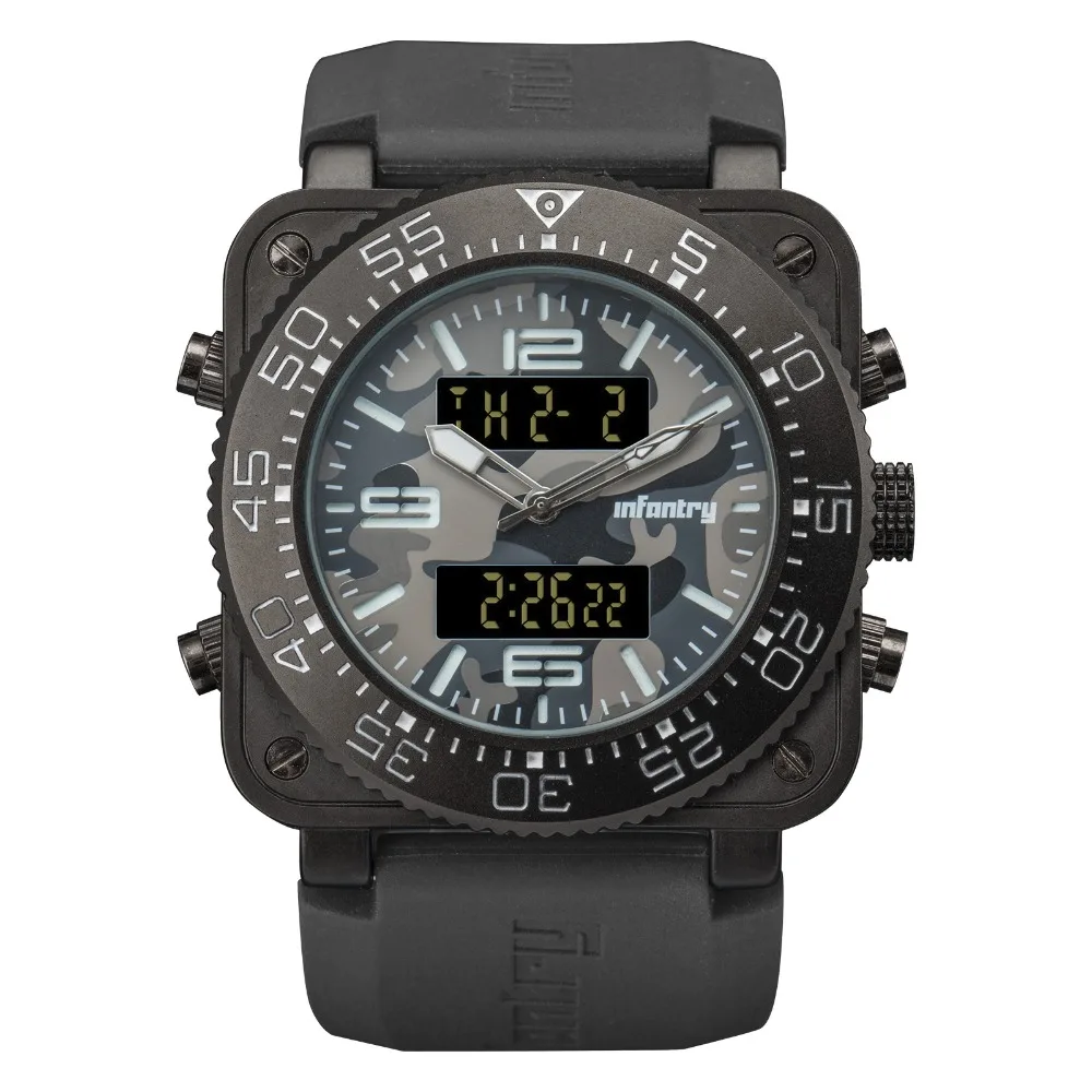 INFANTRY CAMO GREY Rubber Strap Waterproof Tactical Military Digital Aviator Sport Watch
INFANTRY CAMO GREY Rubber Strap Waterproof Tactical Military Digital Aviator Sport Watch