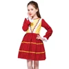 Kseniya Kids Clothing Girl Dress Red Plaid Lace Girls Spanish Dress Long Sleeve For Party Communion School