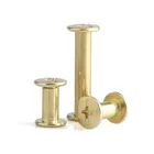 Copper flat Slotted Drives chicago screw brass male and female screw for leather