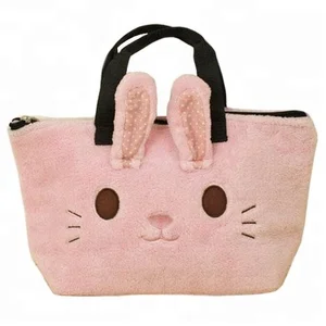pink bunny plush purse handbag for girls