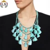 NLX-01042 boho fringe jewelry handmade three layer wholesale beaded tassel necklace
