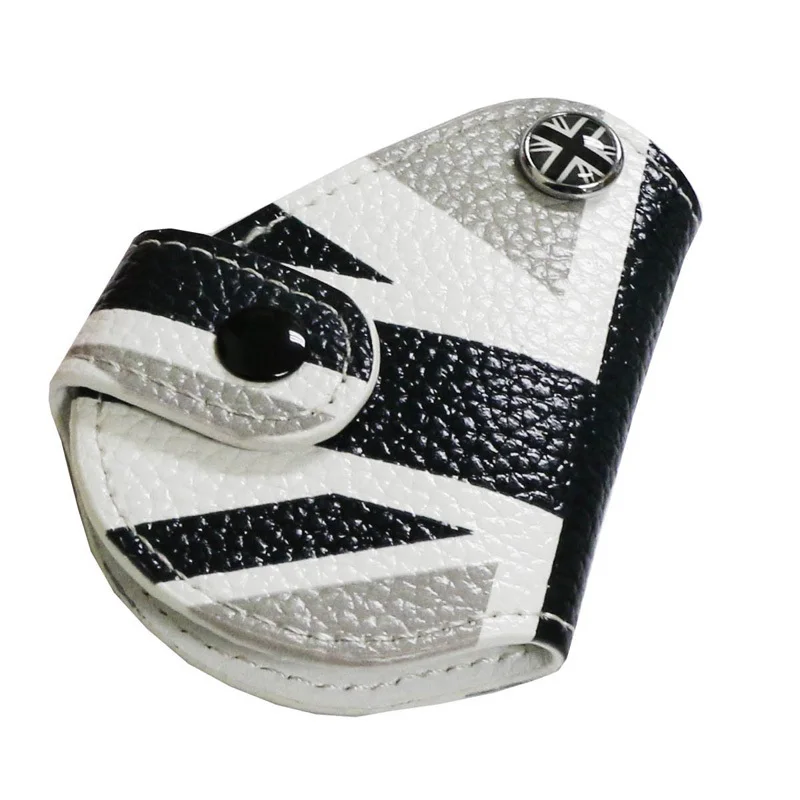 Limited Key Case for Car Black Union Jack UK Flag Style Real Leather Car Styling Key Fob Holder Car Covers For 2008+ MINI Cooper