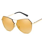 2018 fashion big eye ballistic rimless sun shades dragon unique design women blue sunglasses