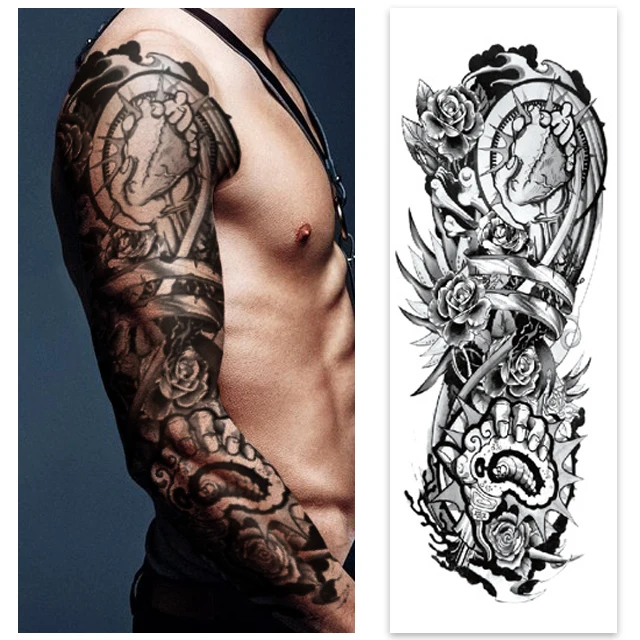 Custom Fashion Body Art Sticker Men's Full Arm Tattoos, Red/blue/black/green
Custom Fashion Body Art Sticker Men's Full Arm Tattoos, Red/blue/black/green