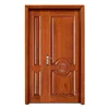 Simple Chinese style solid walnut main unequal double wooden carving door models