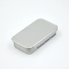 silver small rectangle tin box for candy mint pill