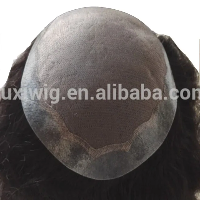 Mono PU Human Hair Toupee wigs For Men