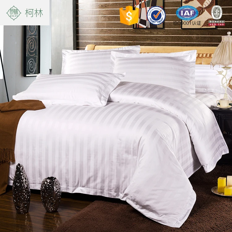 cheap price 210 Thread Count Duvet Cover Set Satin Stripe Wholesale Choice Hotels Bedding