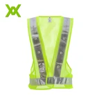 Manufacture Yellow Mesh Fluorescent Fabric Safety Reflective Vest With LED Light