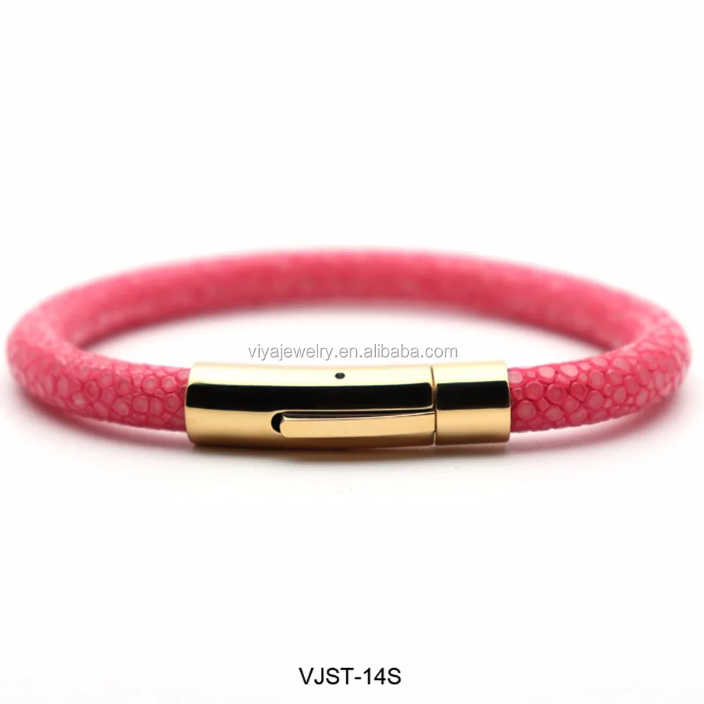 Stingray genuine leather cord with gold stainless-steel button bracelet 5mm 6mm
Stingray genuine leather cord with gold stainless-steel button bracelet 5mm 6mm